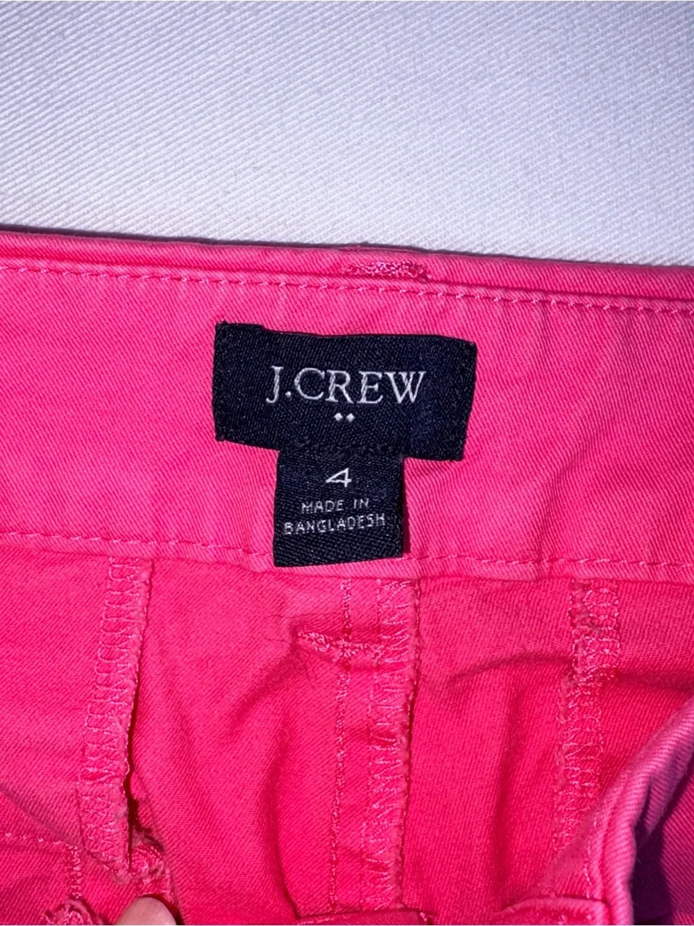 J. Crew Hot Pink Chino Shorts size 4 cotton Bermuda preppy summer beach